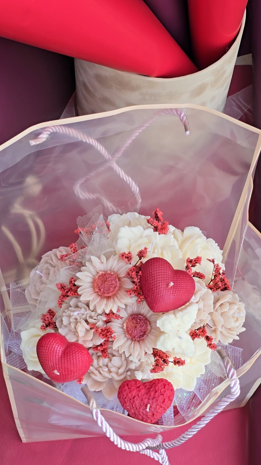 A Blush Heart Candle Bouquet